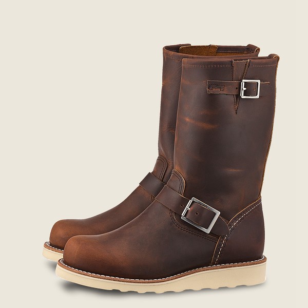 Heritage Støvler Dame - Red Wing Classic Engineer - Tall Rough & Tough Læder - Mørkebrune - TKZGLV-9